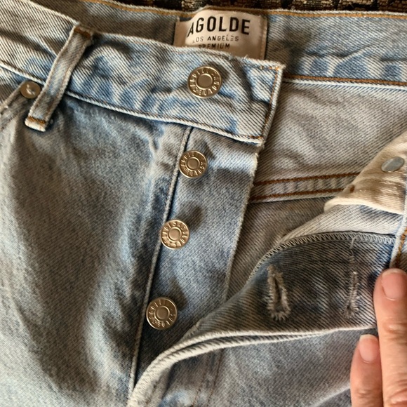 Agolde Parker High Waisted Frayed Jean Short - Picture 6 of 12